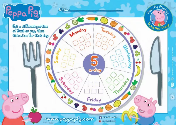 Peppa Pig Fruit and Veg Chart